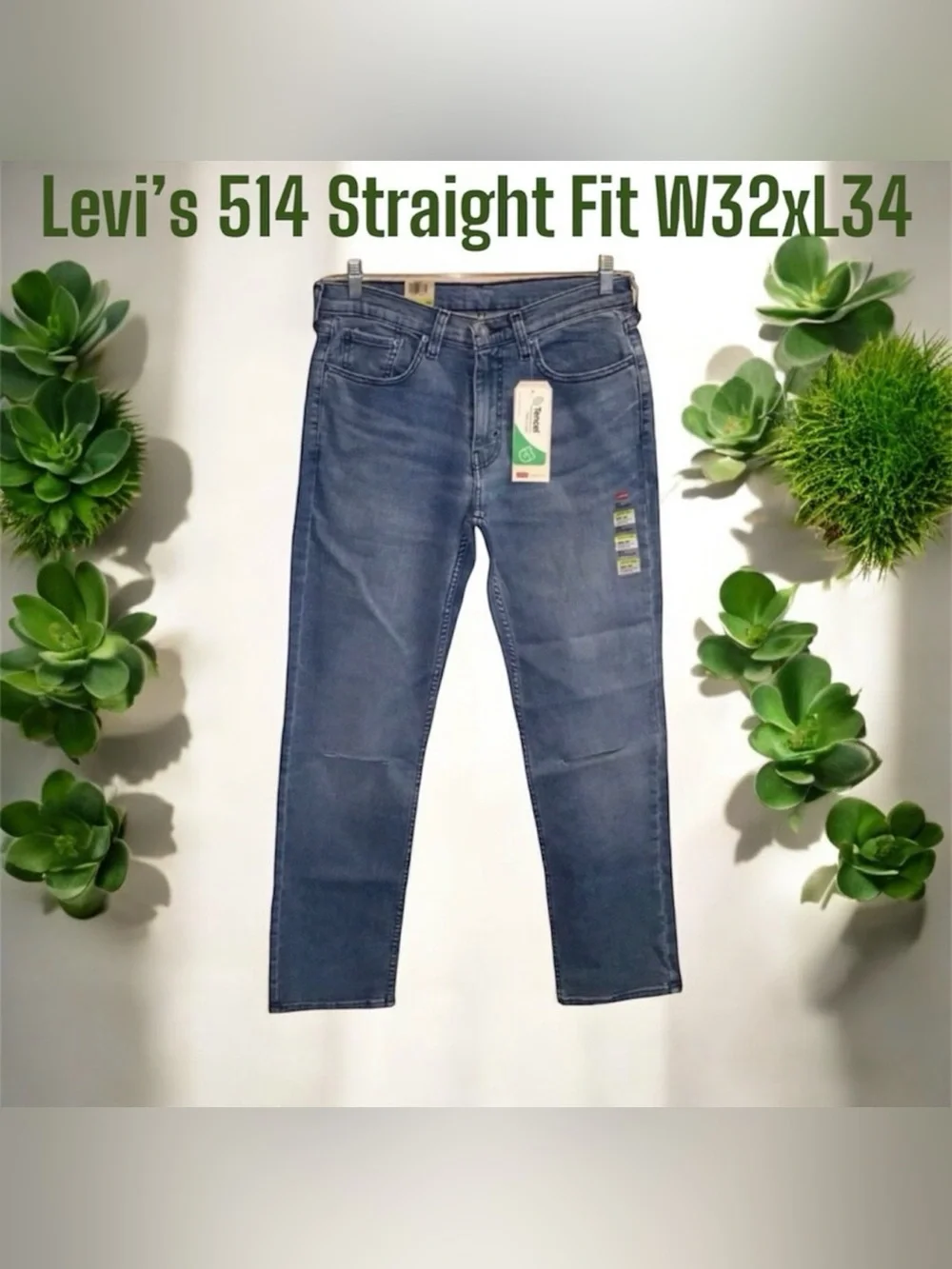 Mens Levi’s 514 Straight Fit Jeans Size W 32 x 34 L NWT